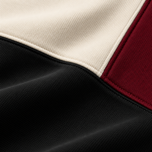 Sudadera de Hombre de Moda con Paneles Tricolor, Cuello Redondo, Felpa Gruesa, Colores Marrón, Blanco Roto y Negro, OEM - Product Image 5