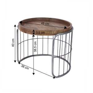 Mesa de centro industrial apilable Vandana Aston Stellar en metal gris - Product Image 6