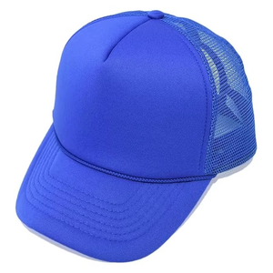Customized Embroidery Mesh Trucker <b>Hat</b> 5-Panel Breathable & <b>Waterproof</b> Summer Casual Sports Baseball Cap Blue Color Bulk Supply - Product Image 5