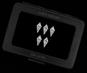 Diamant de laboratoire 5,0 x 3,0 mm, taillé en cerf-volant, couleur D, percé au laser, 8 pièces, pour la fabrication de bagues de fiançailles et de bijoux personnalisés - Product Image 2