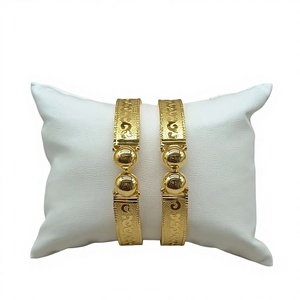 22K Solid Gold <b>Bangle</b> <b>Set</b> for Women Traditional Indian Gold Kada Pair Elegant Handcrafted Yellow Gold Bracelets - Product Image 2