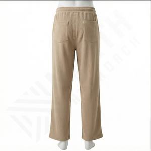 กางเกงขาตรงผ้าขนแกะสำหรับผู้ชาย, กางเกงถักกันหนาวน้ำหนักเบาทรงหลวมสำหรับฤดูใบไม้ร่วงและฤดูหนาว - Product Image 3