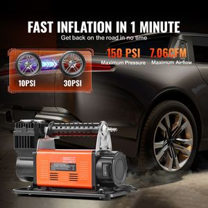 Compressore d'Aria Portatile 12V per Uso Intensivo con Manometro Digitale, Kit Gonfiaggio Pneumatici 7.06 CFM 150PSI per Fuoristrada AI - Product Image 2