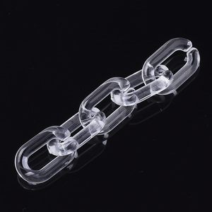 Acrylic Linking Rings Oval <b>Quick</b> <b>Link</b> Connectors for Curb Chains Purse Eyeglass Chain DIY Craft Making 15x9x3mm (Clear) - Product Image 2
