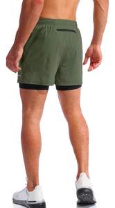 Pantalones Cortos Deportivos Transpirables de Secado Rápido para Hombre, Antideslumbrantes, de Doble Capa, con Estampado de Tres Cuartos, para Correr Maratón - Product Image 4