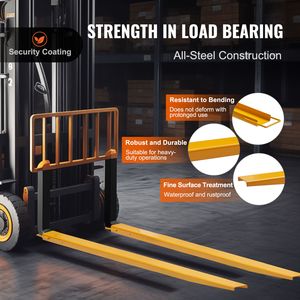 Estensioni per Forche da Pallet in Acciaio al Carbonio Resistente, Lunghezza 96 Pollici, Larghezza 5,5 Pollici, per Carico Nominale di 5 Tonnellate, 1 Paio di Estensioni per Carrelli Elevatori - Product Image 3