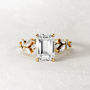 Trending IcedJewelz 2.80Carat EmeraldCut Lab Grown Diamond Engagement Wedding <b>Ring</b> <b>14k</b> Yellow <b>Gold</b> - Product Image 1