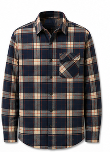 เสื้อเชิ้ตแขนยาวลำลองสำหรับผู้ชาย คอปกพับได้ แขนยาวเต็มตัว ผ้าฝ้าย - Product Image 4