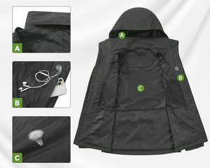 Veste de randonnée unisexe à capuche en softshell imperméable, écologique, à manches longues, coupe classique, longueur normale, tissu en microfibre, hiver - Product Image 3