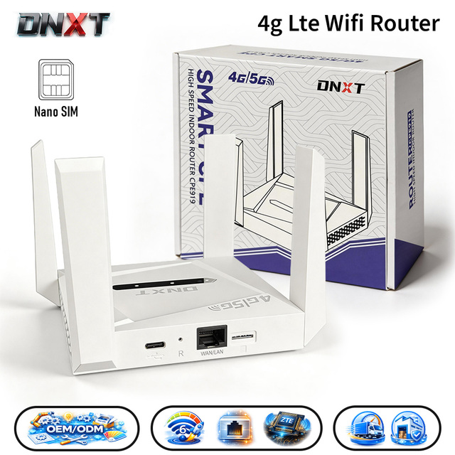 DNXT Wifi Modem with Sim Card WiFi6 300Mbps Wifi 4g Router WAN/LAN Wifi-router AP Mode USB Type-C Routeur Carte Sim Office Use