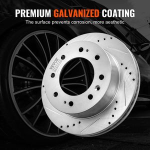 Kit Freni Anteriori 2011-2019 Chevy Silverado GMC Sierra 2500 3500 HD con Dischi Forati e Scanalati e Pastiglie in Ceramica - Product Image 5