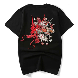 T-shirt ample pour homme, taille personnalisée, mélange coton et polyester, manches courtes, brodé, vente en gros - Product Image 2