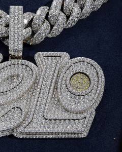 Colgante Personalizado de Plata de Ley 925 con Letra de Nombre en Estilo Hip Hop, Moissanita VVS, Certificado IGI, Personalizable - Product Image 3