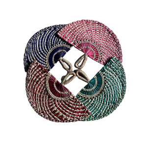 Éventail en jonc de mer naturel du Vietnam, tissé à la main pour rafraîchir les événements estivaux, les cadeaux de mariage, les expositions culturelles et les coffrets cadeaux - Product Image 3
