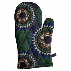 Gants de travail à motifs géométriques en mélange de coton et de polyester noir et bleu, usage polyvalent pour la maison - Product Image 3