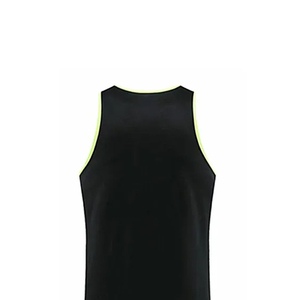 Camiseta sin mangas negra para mujer con ribete verde neón, chaleco deportivo que absorbe la humedad para todas las estaciones - Product Image 5