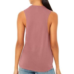 Camiseta sin mangas para mujer, transpirable, para gimnasio, entrenamiento, verano, informal, de algodón, sin mangas, con logotipo personalizado, venta al por mayor - Product Image 3