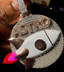 Custom VVS Letter Name Moissanite Pendant 925 Silver Hip Hop Pendant Rapper Bling Iced Out Jewelry Pass Diamond <b>Tester</b> Pendant - Product Image 5