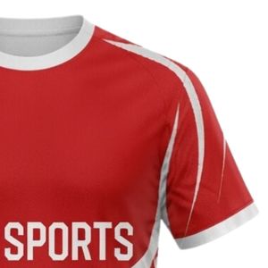 Uniforme de Balonmano Bicolor Rojo y Blanco para Hombre, Jersey de Manga Corta, Ropa Deportiva para Equipo, Prenda de Competición de Poliéster - Product Image 3