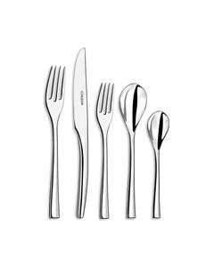 Ensemble de couverts en acier inoxydable, finition miroir haute brillance, compatible lave-vaisselle, design minimaliste pour les dîners de mariage - Product Image 1