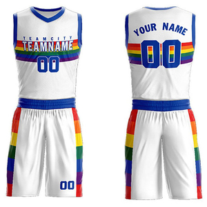 Ensemble de maillot de basket-ball pour hommes, sans manches, séchage rapide, 100% polyester, impression par transfert thermique, logo d'équipe personnalisé 3D - Product Image 2