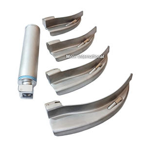 ชุดกล้องส่องตรวจกล่องเสียงแบบมืออาชีพพร้อมด้ามจับและใบมีดเปลี่ยนได้ 4 ใบ, เครื่องมือจัดการทางเดินหายใจทำจากเหล็กกล้าไร้สนิมเกรดทางการแพทย์ - Product Image 3