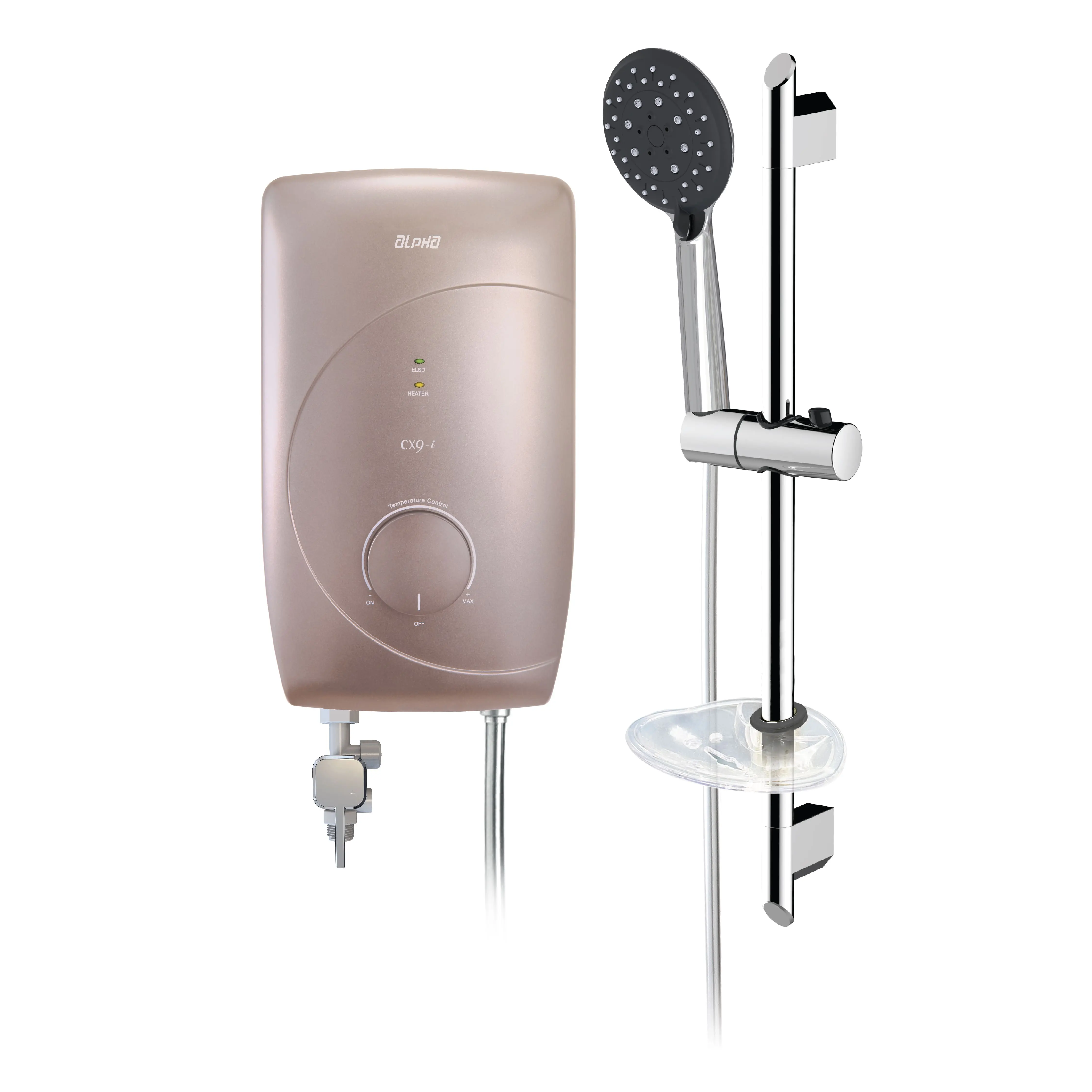 Malaysia Wholesale Electric Instant Water Heater CX9i 3.5KW with DC pump in Champagne Color For Household Use