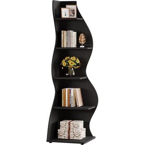 Modern Wave Shaped <b>Corner</b> Bookshelves Display <b>Stands</b> and Plant Racks for Small Spaces - Product Image 5