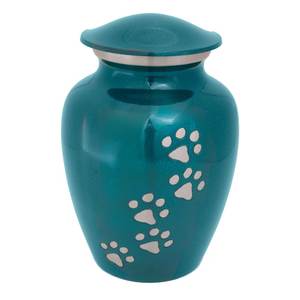 AHO Hermosas Urnas Funerarias Europeas Grises Plateadas con Huella de Pata de Mascota, Ecológicas y Duraderas, para Cenizas, de Metal, con Garantía de 3 Años - Product Image 2