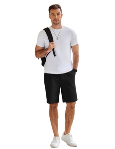 Pantalones Cortos Bermuda para Hombre, Estilo Urbano, Largos hasta la Rodilla, Tela de Lona, Transpirables, de Secado Rápido, con Cierre de Cordón, Casuales, para Playa, Deportes y Running - Product Image 1