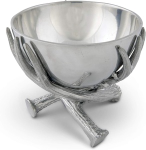 Support de service décoratif à un niveau en aluminium plaqué argent avec tête de cerf pour table à manger, décoration de maison et d'hôtel, vente en gros - Product Image 2