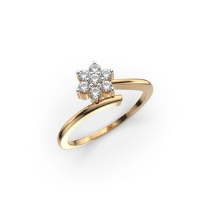Bague ronde en or blanc avec diamants cultivés en laboratoire Bague d'anniversaire créée pour cadeau pour femme - Product Image 3