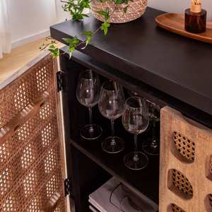 Vandana Prime Merino carved mango wood <b>sideboard</b> - Product Image 4