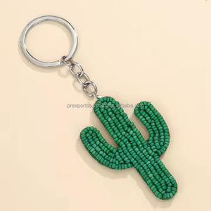 Handmade Beaded Cactus Headbands Assorted Colors Seed Bead Embroidery Boho Style American <b>Bag</b> <b>Charm</b> Quirky Fashion Pendant - Product Image 4