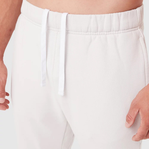 Men's <b>White</b> Cotton Sweatpants Elastic Waist Casual <b>Joggers</b> Side Pockets Midweight Autumn Wear - Product Image 3