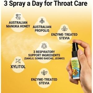 Spray de Propolis Naturelle Hydrosoluble Biocean 30g Microencapsulé Coréen Soin de la Gorge Soutien Immunitaire Miel de Manuka Menthol Shine - Product Image 2