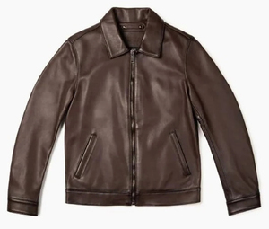 Latest Design Comfortable High Quality <b>Sheep</b> <b>Skin</b> Turn Down Collar Men Fashion Leather <b>Jacket</b> With Full Sleeves - Product Image 2