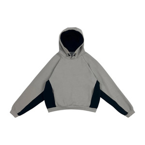 Survêtement Homme Léger en Polyester 100% GSM, Coupe Oversize, 2-en-1 avec Cordon de Serrage et Capuche, Motif Patchwork Uni, Style Urbain - Product Image 4