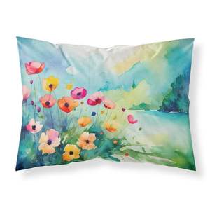 Aquarelle anémones oeuvre décorative taie d'oreiller légère et super douce facile d'entretien taille Standard housse de coussin - Product Image 1
