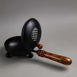 Brûleur d'encens en fer fait main avec poignée en bois, qualité supérieure, respectueux de l'environnement, accessoire décoratif spirituel pour temple - Product Image 5