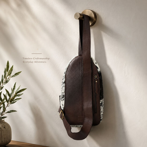 Western Hair On Hide <b>Tooled</b> Leather Sling <b>Backpack</b> for Women Handmade Floral Crossbody Shoulder Bag Vintage Boho Travel Style - Product Image 2