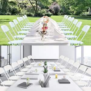 Durable Outdoor Folding Beach <b>Chairs</b> in White for Weddings and Parties Comfortable Wedding Seats Made of Quality Plastic - Product Image 6