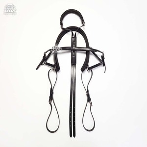 Premium Single Miniature Team <b>harness</b> set pure <b>leather</b> Horse driving <b>Harness</b> in black brown - Product Image 2