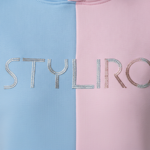 เสื้อฮู้ดผู้หญิงสไตล์ Styliro ดีไซน์สีตัดต่อแบบอสมมาตร ปักโลโก้ สวมใส่สบายๆ สำหรับฤดูใบไม้ร่วง - Product Image 5