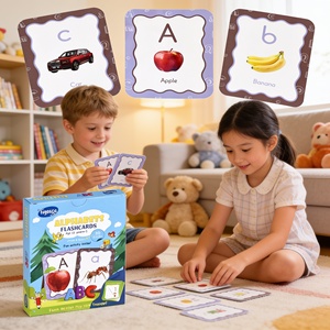 Toysaga Guji Alphabets, tarjetas didácticas a todo color, tarjeta azul laminada, 30 tarjetas, esquinas onduladas, juguete educativo para niños de 2 a 4 años - Product Image 3