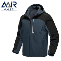Veste softshell d'hiver pour homme, à capuche, coupe-vent, imperméable, respirante, avec fermeture éclair, vêtements d'extérieur, logo personnalisé OEM