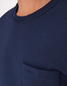 T-shirt à manches courtes bleu marine pour homme, coupe classique, design décontracté avec poche - Product Image 2