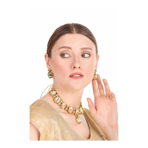 Women's Gold Plated Imitation Pearl <b>Necklace</b> and Earring Set Water Drop Shape Classic Party Jewelry Set - Product Image 1