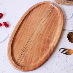 Plateau décoratif et plateau en bois d'acacia durable de qualité supérieure robuste pour la cuisine et la salle à manger servant des collations bonbons Desserts et aliments - Product Image 3