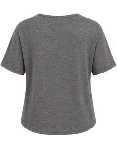 Custom Charcoal Grey V Neck Womens Casual T Shirt Short Sleeve Cotton Blend Soft Lightweight Pocket Tee Summer Comfortable <b>Top</b> - Product Image 3
